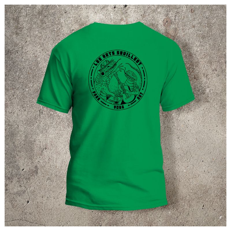 Tshirt Vert Prairie Les Arts Souillent Logo Noir -