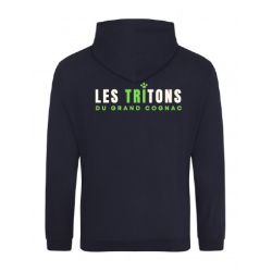 Sweat Capuche Homme New French Navy Broderie coeur et Dos -  