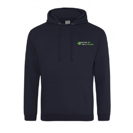 Sweat Capuche Homme New French Navy Broderie coeur et Dos -  