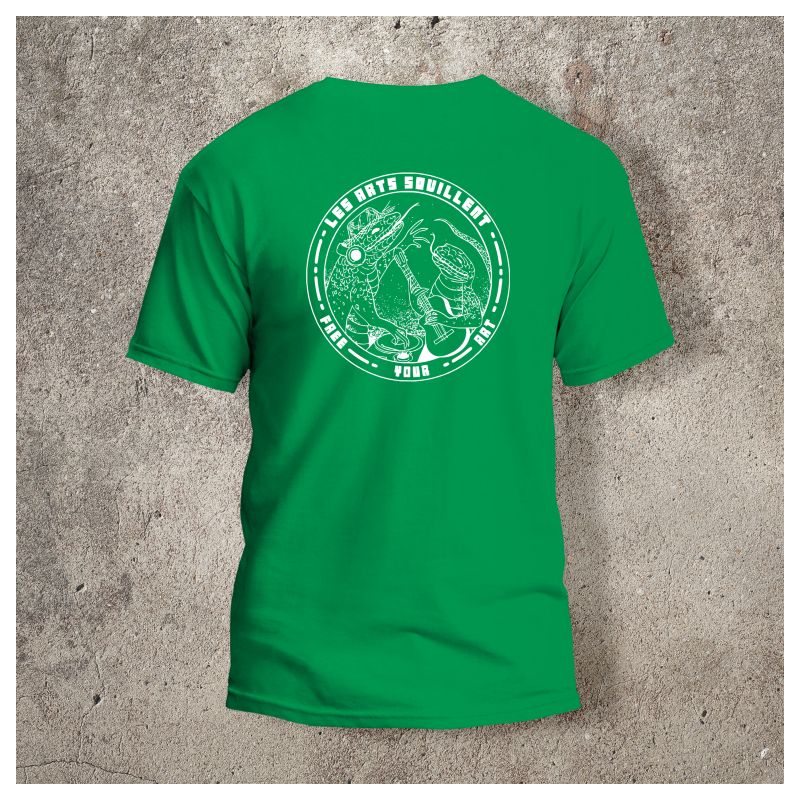 Tshirt Vert Prairie Les Arts Souillent Logo Blanc -  