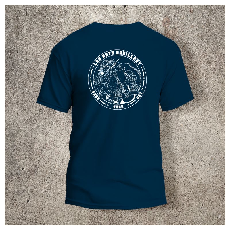 Tshirt Marine Les Arts Souillent Logo Blanc -  