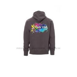 Sweat Capuche Flocage Coeur et Dos