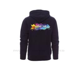 Sweat Zippé Capuche Flocage Coeur et Dos