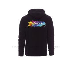 Sweat Zippé Capuche Flocage Coeur et Dos