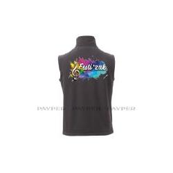 Veste Softshell Homme avec manche Flocage Coeur et Dos