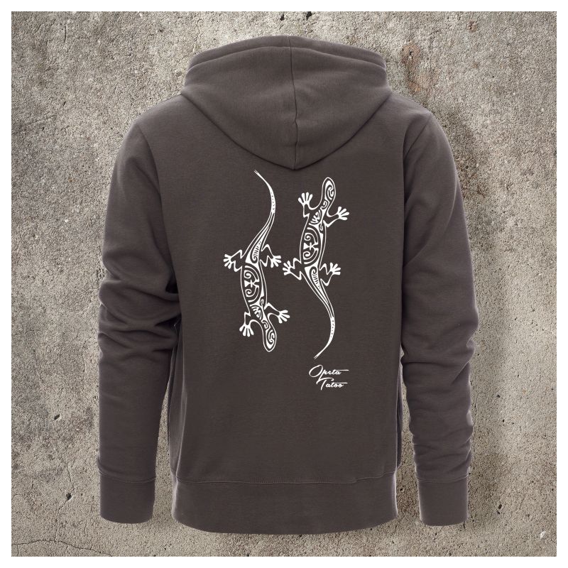 Sweat Shirt Gris Dos LEZARDS - Sweat Shirt Gris Dos LEZARDS -