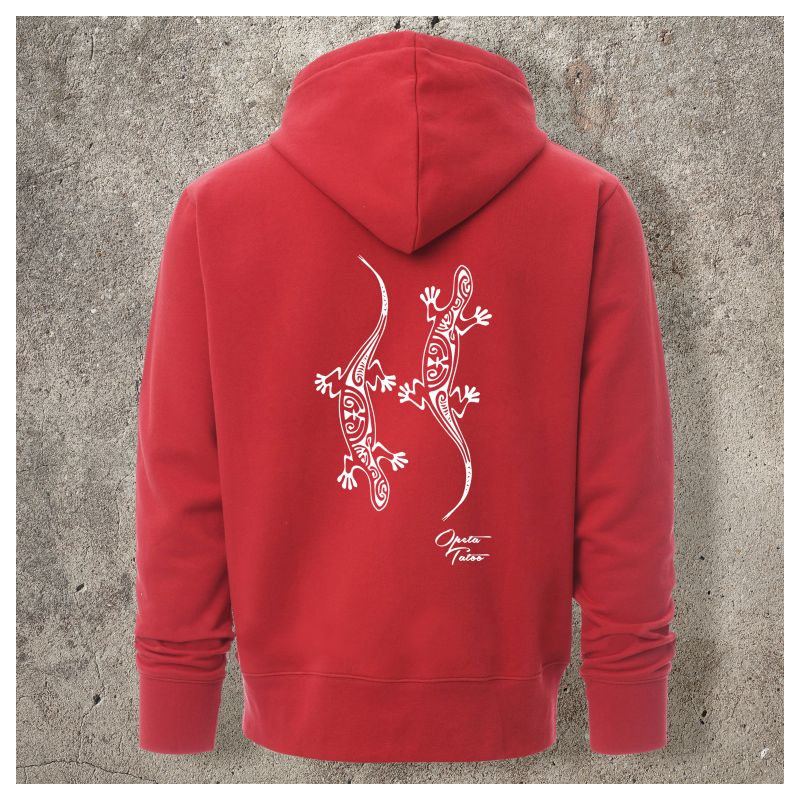 Sweat Shirt Rouge Dos LEZARDS - Sweat Shirt Rouge Dos LEZARDS -
