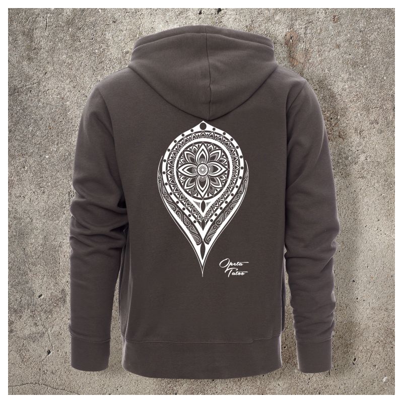 Veste Zippée Grise Dos MANDALA 1 - Veste Zippée Grise Dos MANDALA 1 -