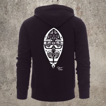Veste Zippée Noir Dos BOUCLIER -  