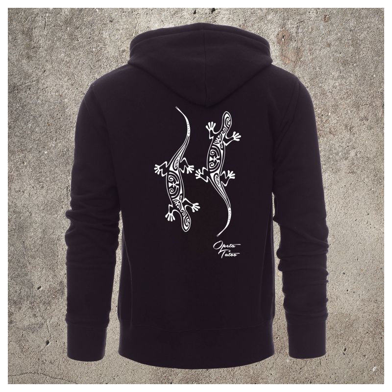 Veste Zippée Noir Dos LEZARDS - Veste Zippée Noir Dos LEZARDS -
