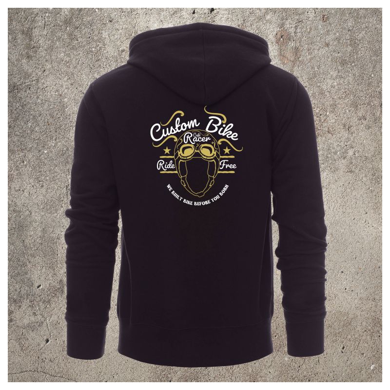 Sweat Shirt Noir Custom Bike - Sweat Shirt Noir Custom Bike -