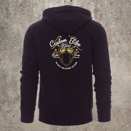 Veste Zippée Noir Custom Bike -  