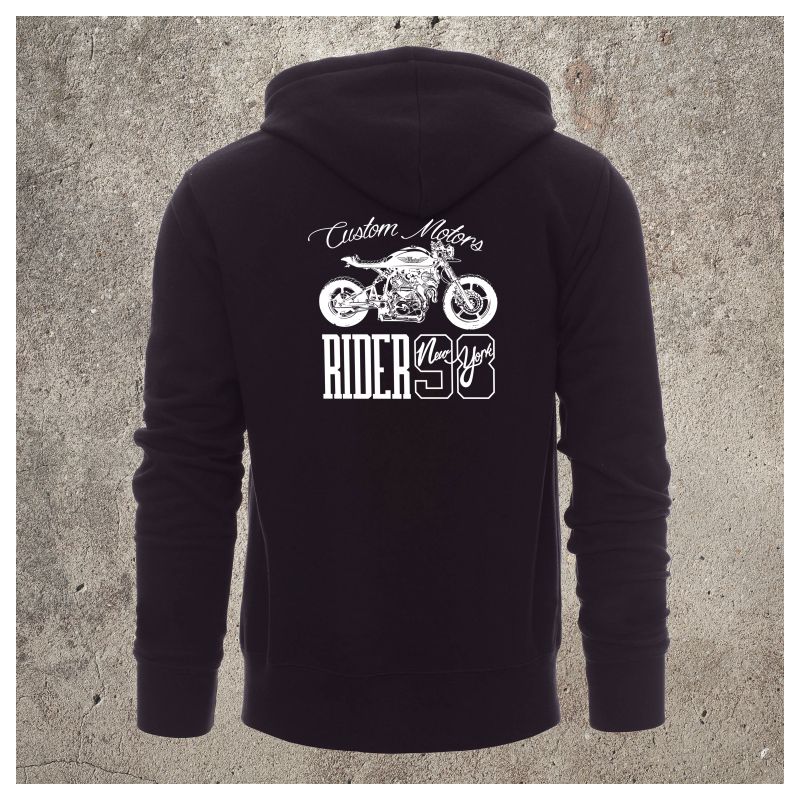 Veste Zippée Noir Custom Motors - Veste Zippée Noir Custom Motors -