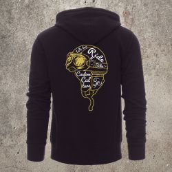 Veste Zippée Noire Casque Blanc et jaune -  
