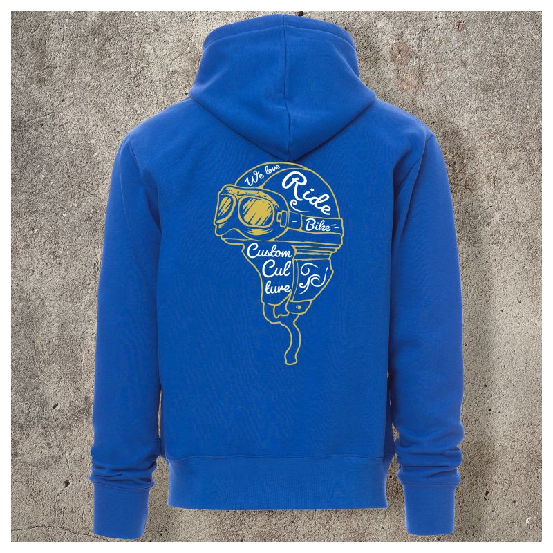 Veste Zippée Bleue roi Casque Blanc et jaune - Veste Zippée Bleue roi Casque Blanc et jaune -