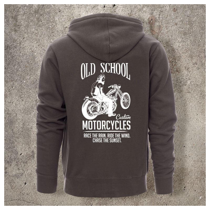 Veste Zippée Grise Old School - Veste Zippée Grise Old School -