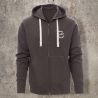 Veste Zippée Grise Old School -  