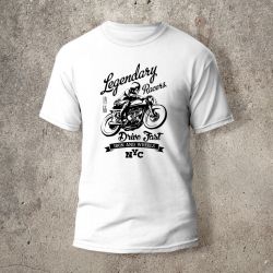 Tshirt Blanc Devant Biker Legendary -  