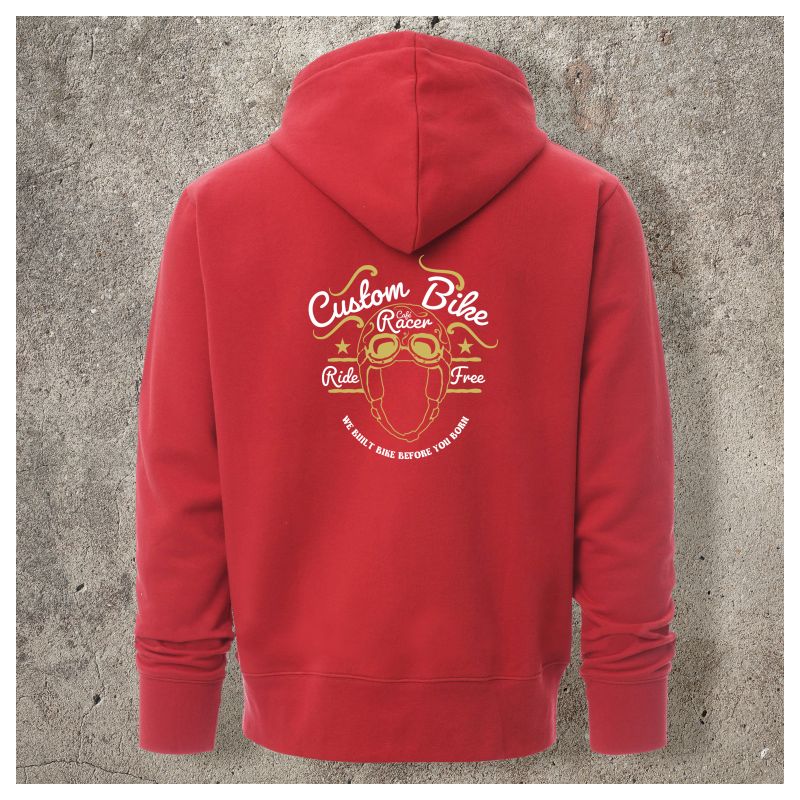 Veste Zippée Rouge Custom Bike -  