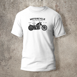 Tshirt Blanc Devant Biker Motorcycle - AVP Collections