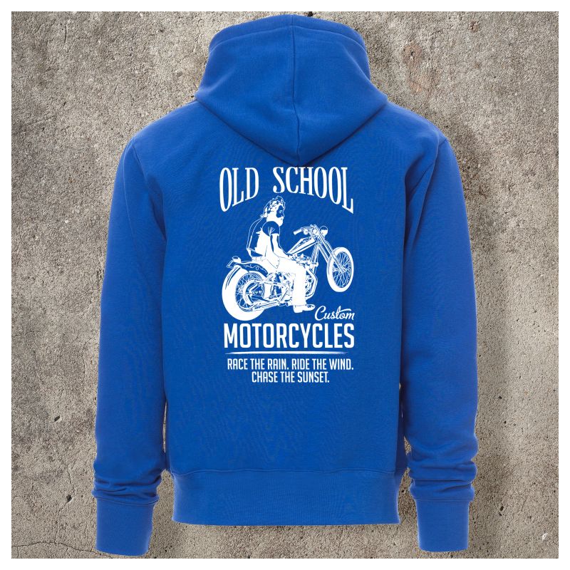Sweat Shirt Bleu Roi Old School - Sweat Shirt Bleu Roi Old School -