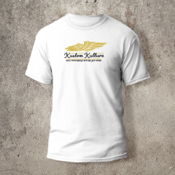 Tshirt Blanc Devant Biker Eagle jaune - AVP Collections