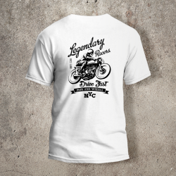 Tshirt Blanc Dos Biker Legendary - AVP Collections