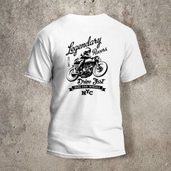 Tshirt Blanc Dos Biker Legendary - AVP Collections