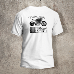 Tshirt Blanc Dos Biker Rider - AVP Collections