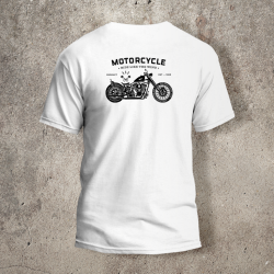 Tshirt Blanc Dos Biker Motorcycle - AVP Collections
