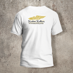 Tshirt Blanc Dos Biker Eagle jaune - AVP Collections