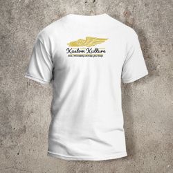 Tshirt Blanc Dos Biker Eagle jaune -  