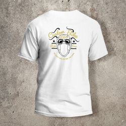 Tshirt Blanc Dos Biker Casque 2 Blanc et jaune - AVP Collections