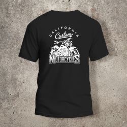 Tshirt Noir Dos Biker California Bike -  